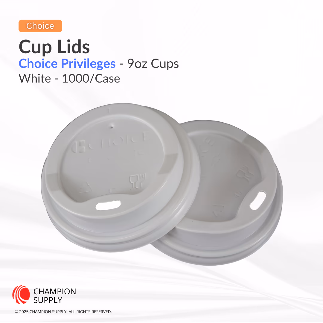 Choice Privileges® Hot Beverage Lid for 9oz Cups, White, Case of 1000